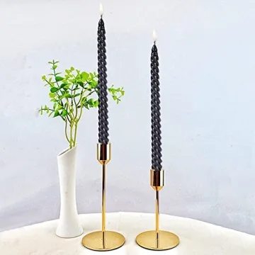 Elegant Black Taper Candles Set of 4 for All Occasions