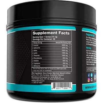 Gorilla Mode EAAs - Essential Amino Acids to Support Muscle Building, Enhanced Recovery, and Protein...