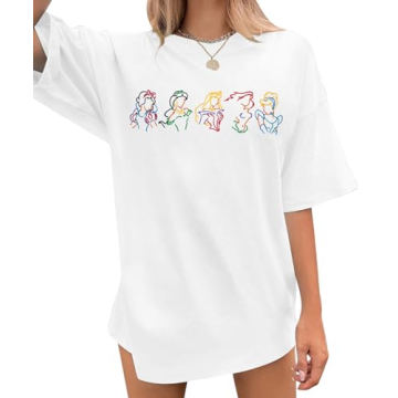 Magical Shirt for Women Embroidered Dress Graphic Oversized T Shirt Women Family Holiday Vacation Te...