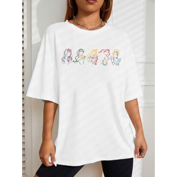 Embroidered Dress Graphic Oversized Shirt for Women