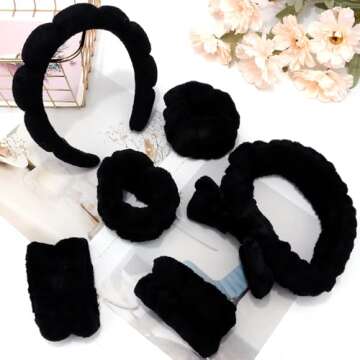 AOPRIE SPA Headbands for Washing Face Makeup Headbands with Bow Hair Band Women Facial Head Band Wri...