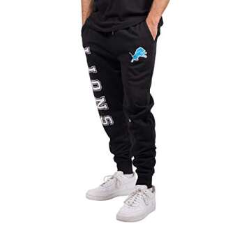 Ultra Game NFL Men's Super Soft Game Day Jogger Sweatpants, Detroit Lions, Black, Small