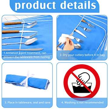 Weewooday Silver Storage Bags Anti Tarnish for Flatware