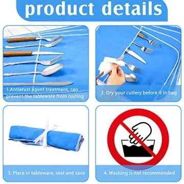 Weewooday Silver Storage Bags Anti Tarnish for Flatware