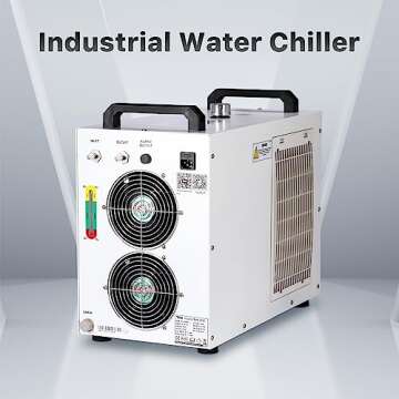 Cloudray Industrial Water Chiller CW-5200DH 6L 0.81HP 3.43gpm Water Cooling System for 60W 70W 80W 90W 100W 120W 130W 150W,CO2 Laser Engraving & Cutting Machines,Cools 5596 Btu/h(Upgraded 5200DG)