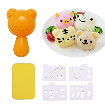 Cute Animal Sushi Mold Set - Fun DIY Rice Ball Shaper for Kids & Bento Lovers