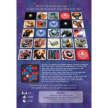 USAopoly Marvel Codenames | Based On The Hit Social Word Game Codenames | Relive Memorable Moments From The Marvel Comic Universe | Fun Board Game For The Whole Family