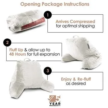 Nestl Reading Pillow Standard Bed Pillow, Back Pillow for Sitting in Bed Shredded Memory Foam Chair ...