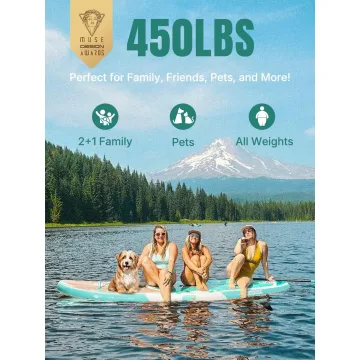 Niphean Inflatable Stand Up Paddle Board with SUP Accessories, Anti-Slip EVA Deck, 10’6’’ Infl...