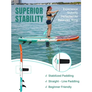 Niphean Inflatable Stand Up Paddle Board with SUP Accessories, Anti-Slip EVA Deck, 10’6’’ Inflatable Paddle Boards for Adults & Youth of All Skill Levels