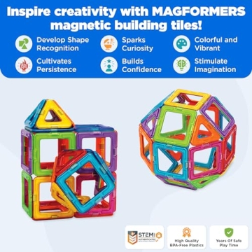 Magformers Rainbow 26PC Set | Magnetic Building Tiles