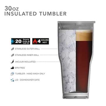 Zak Designs Double Wall Stainless Steel Vacuum Insulated Tumbler with Slide Lid and Splash-Proof Design Metal Water Bottle is Perfect for Outdoor Activity (30oz, Peony, 18/8, BPA-Free)