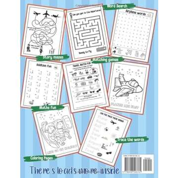Airplane Activity Book For Kids Ages 4-8: A Fun Airplane Travel Activity Book | Perfect For Road Tri...
