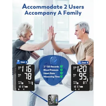 Upper Arm Blood Pressure Monitor Large Display Memory