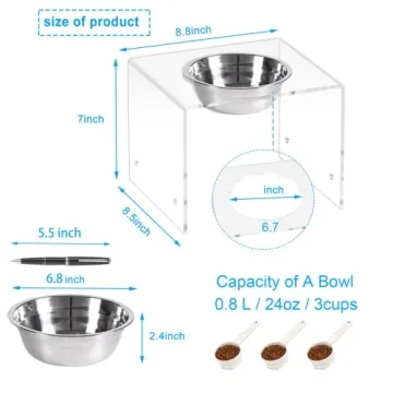 AITEE Elevated Dog Bowl Stand for Medium Dogs - 2 Pack