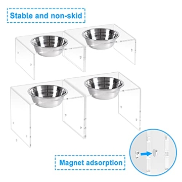 AITEE Elevated Dog Bowl Stand for Medium Dogs - 2 Pack