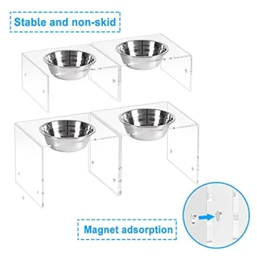 AITEE Elevated Dog Bowl Stand for Medium Dogs - 2 Pack