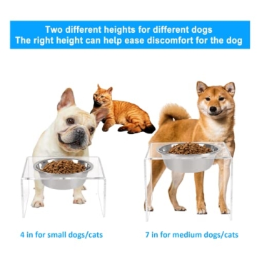 AITEE Elevated Dog Bowl Stand for Medium Dogs - 2 Pack