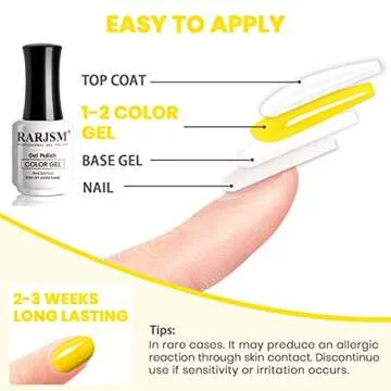 RARJSM Gel Nail Polish, 15ML Lemon Yellow Nail Polish Summer Colors Nails Gel Soak Off UV LED Gel Nail Art Manicure Salon DIY at Home