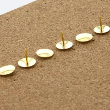 BAZIC 229 Gold Thumb Tacks. 200 Push Pins for Crafts and Office Organization