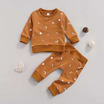 Newborn Baby Boys Clothes Sets Infant Cute Sun Print Long Sleeve Pullover Sweaters Pants Outfits Unisex Cotton Clothing