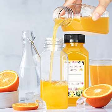 DANALLAN 30 Pack 8oz Empty Plastic Bottles with Leak-Proof Caps Food Grade Recyclable Bulk Beverage Containers Clear PET Bottles for Homemade Juice, Smoothie, Milk and Drinks