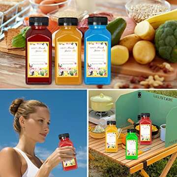 DANALLAN 30 Pack 8oz Empty Plastic Bottles with Leak-Proof Caps Food Grade Recyclable Bulk Beverage Containers Clear PET Bottles for Homemade Juice, Smoothie, Milk and Drinks