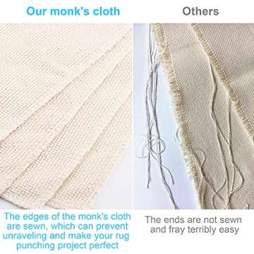 Monks Cloth for Punch Needle Fabric Tufting Cloth for Rug Making 2 by 1 Yard