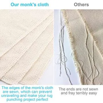 Monks Cloth for Punch Needle Fabric Tufting Cloth for Rug Making 2 by 1 Yard