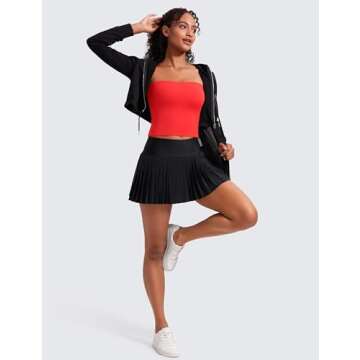 CRZ YOGA Tube Top for Women - Stylish Comfort in Red