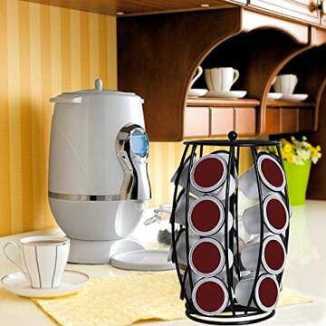 Stylish K Cup Carousel Coffee Pod Holder for 20 Pods