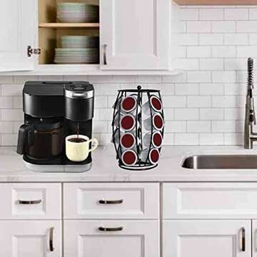 Stylish K Cup Carousel Coffee Pod Holder for 20 Pods