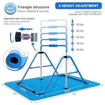 Adjustable Tepemccu Gymnastics Bars for Kids Training