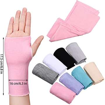 8 Pairs Women Sunblock Fingerless Gloves Summer UV Protection Driving Glove Non Slip for Outdoor Act...