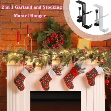 2 in 1 Adjustable Garland Stocking Hangers for Christmas