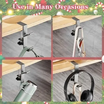 2 in 1 Adjustable Garland Stocking Hangers for Christmas