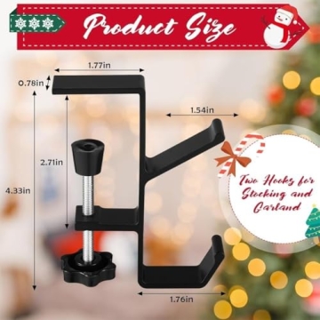 2 in 1 Adjustable Garland Stocking Hangers for Christmas