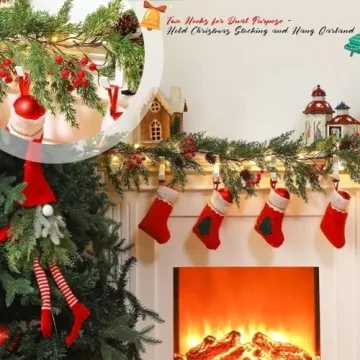 2 in 1 Adjustable Garland Stocking Hangers for Christmas