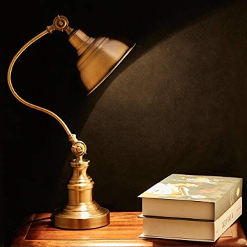 Vintage Adjustable Brass Desk Lamp | Stylish Home Lighting