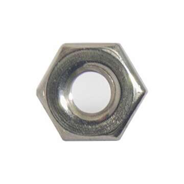 8-32 Machine Screw Hex Nuts, Stainless Steel 18-8, Bright Finish, Quantity 100 by Fastenere