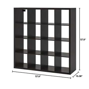 Ikea ' New KALLAX Shelf Unit, Black-Brown (Black, 57 7/8x57 7/8 ")