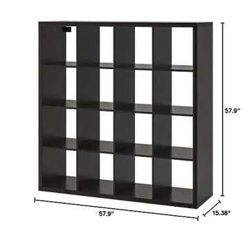 Ikea ' New KALLAX Shelf Unit, Black-Brown (Black, 57 7/8x57 7/8 ")