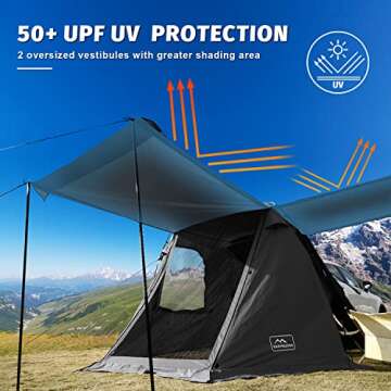 KAMPKEEPER SUV Car Tent, Tailgate Shade Awning Tent for Camping, Vehicle Camping Tents Outdoor Trave...