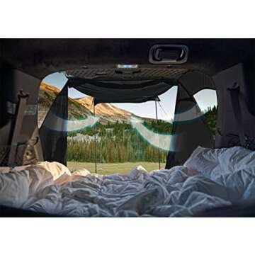 KAMPKEEPER SUV Car Tent, Tailgate Shade Awning Tent for Camping, Vehicle Camping Tents Outdoor Travel (Black)