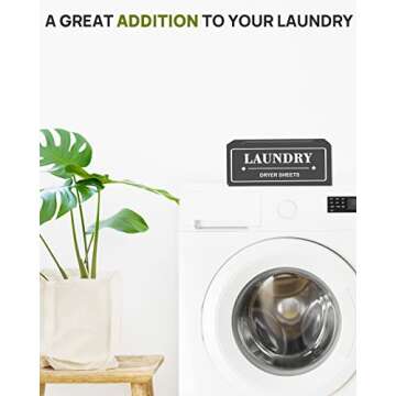 Dryer Sheet Holder Dispenser Container, Space Saving Laundry Room Organization and Storage, Farmhous...