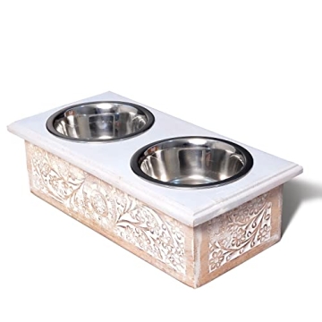 Elevated Wooden Pet Bowls - Stylish & Practical Feeding Solution