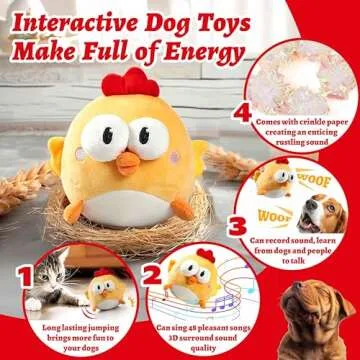 GUKCO Interactive Dog Toy - Rechargeable Plush Ball for Pets