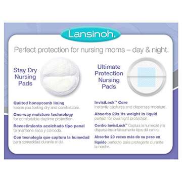 Lansinoh Nursing Pads Day & Night Multipack, 32 Count (20 Stay Dry Pads & 12 Ultimate Protection) Disposable Breast Pads