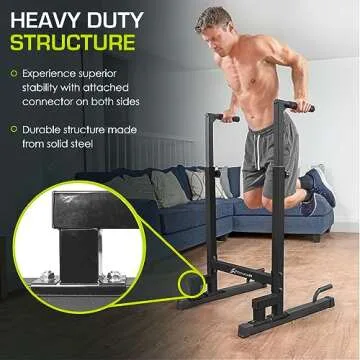 Adjustable ProsourceFit Power Dip Station for Strength Training