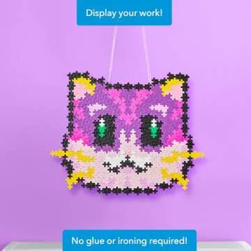 Plus Plus Puzzle By Number, 500 Piece Mini Interlocking Hashtag Color Blocks, 3D Pixel Art Kit for Kids - Kitten
